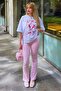 White Oversize Cherry Printed T-Shirt