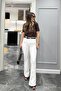 Flared Leg - Lycra White Jeans - 2
