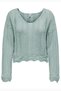 Only Kadın Regular Fit V Yaka Mavi Örme Kazak - 15339529 - 4