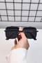58 Ekartman Metal Steel Square Women Unisex Men Uv400 Protection Sunglasses - 3