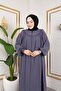 Robalı Medina Silk Fabric Comfortable/Relaxed Cut Ferace - Gray / F142 - 7