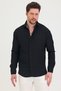 Men's Slim Fit Slim Fit Long Sleeve Shirt with Self-Stripe Detail - 7