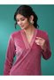 Women Pink V Neck Long Sleeves Gotta Patti Kurta - 6