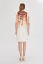 Women's Light Brown V-Neck Dress with Ruffled Sleeves and Tie Detail Arm-25Y 001023 - 5