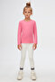 Candy Pink Basic Seasonal Lycra Long Sleeve Girls' T-Shirt