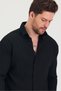 Men's Slim Fit Slim Fit Long Sleeve Shirt with Self-Stripe Detail - 8