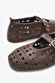 Taku Brown Genuine Leather Women's Ballerinas - 6