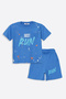 Run Printed Combed Cotton Shorts-T-Shirt Girls-Boys Set - Coppa - Indigo - Age 6 - Frnd00000002-21 - 2