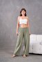 Women's Elastic Waist Wide Leg Comfortable Fit Linen Trousers - 5