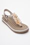 Lely Beige Sea Shell Genuine Leather Women's Flip Flops Sandals - 3