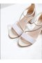 Girl's White Color Velcro Stone Comfortable Heeled Evening Dress Shoes - 2