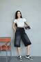 TREND TINT WASHED Aged EFFECT BAGGY JEAN DENIM BERMUDA ROLLER SHORTS - 4