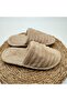 Striped Model Fluffy Women's Slippers Brown Color - 6