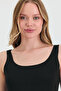 Women's Slit Black Dress - 8