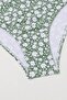 3 Piece Green Daisy Patterned Pareo Bikini Set - 7