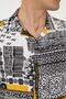 Men's Short Sleeve Relax Fit Comfortable Cut Lapel Collar Digital Printed Patterned Viscose Yellow Shirt - 4