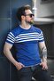 Liam Striped Lycra Slim Fit Crew Neck Knitted Men's Knitwear Tshirt - 2