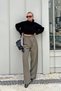 Khaki Hera Elastic Waist Pocket Palazzo Women's Trousers - 3