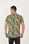 Green Color Patterned Viscose Men's Shirt - 7