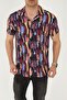 Black Color Patterned Viscose Men's Shirt - 6
