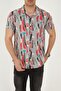 Gray Color Patterned Viscose Men's Shirt - 3