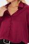 Burgundy Regular Long Sleeve Satin Shirt - 3