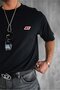 Men's Oversize Embroidered T-Shirt Black - 4