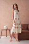 Embroidered Ruffled Loose Woven Dress - 6