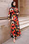 Black Patterned Skirt Tiered Viscon Dress