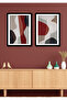 2 Pieces Frame Look Abstract Decorated Wall Decor Painting Set for Living Room Living Bedroom Kitchen