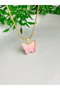Colorful Butterfly Necklace Designed with Steel Chain - 2