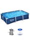 Steel Pro Rectangular Steel Frame Above Ground Outdoor Backyard Swimming Pool Set with 330 G