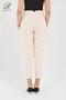Women's Light Cream High Waist Fabric Trousers - 4
