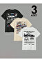 Unisex Classic, Limit, Passion Cars Front and Back Printed 3 Pieces Oversize T-Shirt Pack of 3