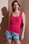 Stretch Cotton Slim Fit Square Neck Thick Strap Undershirt Women's Athlete 25Y0266K1 - 2