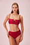 Bianca V Neck Beaded Bandeu Bikini Top - 2