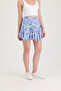 Women's White Blue Viscose Fabric Summer Shorts Skirt 1905 - 6