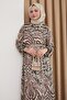 Shadow Pattern Brown Viscose Dress - 2