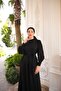 Women's Hijab Covered Buttoned Belted Dress - 4