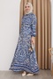 Shadow Pattern Blue Viscose Dress - 5