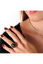 Royal Face Black Copper Handmade with Crystal Stone Women's Ring Without Tempering with Special Box