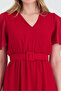 Long Chiffon Dress with Belt Detail - 5