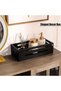 Black Wooden Bathroom Storage Box for Toilet Tank Topper and Toilet Paper Organizer Basket - 6