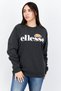 Women Crew Neck Long Sleeve Brand Logo Sweatshirts, Dark Grey Heather