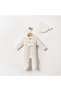 100% Organic Cotton Muslin Fabric Button Detailed Baby Boy Jumpsuit Set with Six Snaps Without Booties - 2