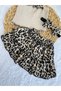 GIRLS' LEOPARD PRINT RUFFLED SKIRT, BLOUSE, BANDANA AND SOCKS 4-PIECE SET - 2