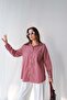 Trend Striped Pattern Long Sleeve Shirt - Red White - 4