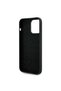 iPhone 14 Pro Max Compatible Case Guess Licensed Text and Rhinestone 4g Logo Silicone Cover Black - 4