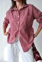 Trend Striped Pattern Long Sleeve Shirt - Red White - 8