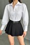 Women's Foil Striped Balloon Sleeve Shirt - 3